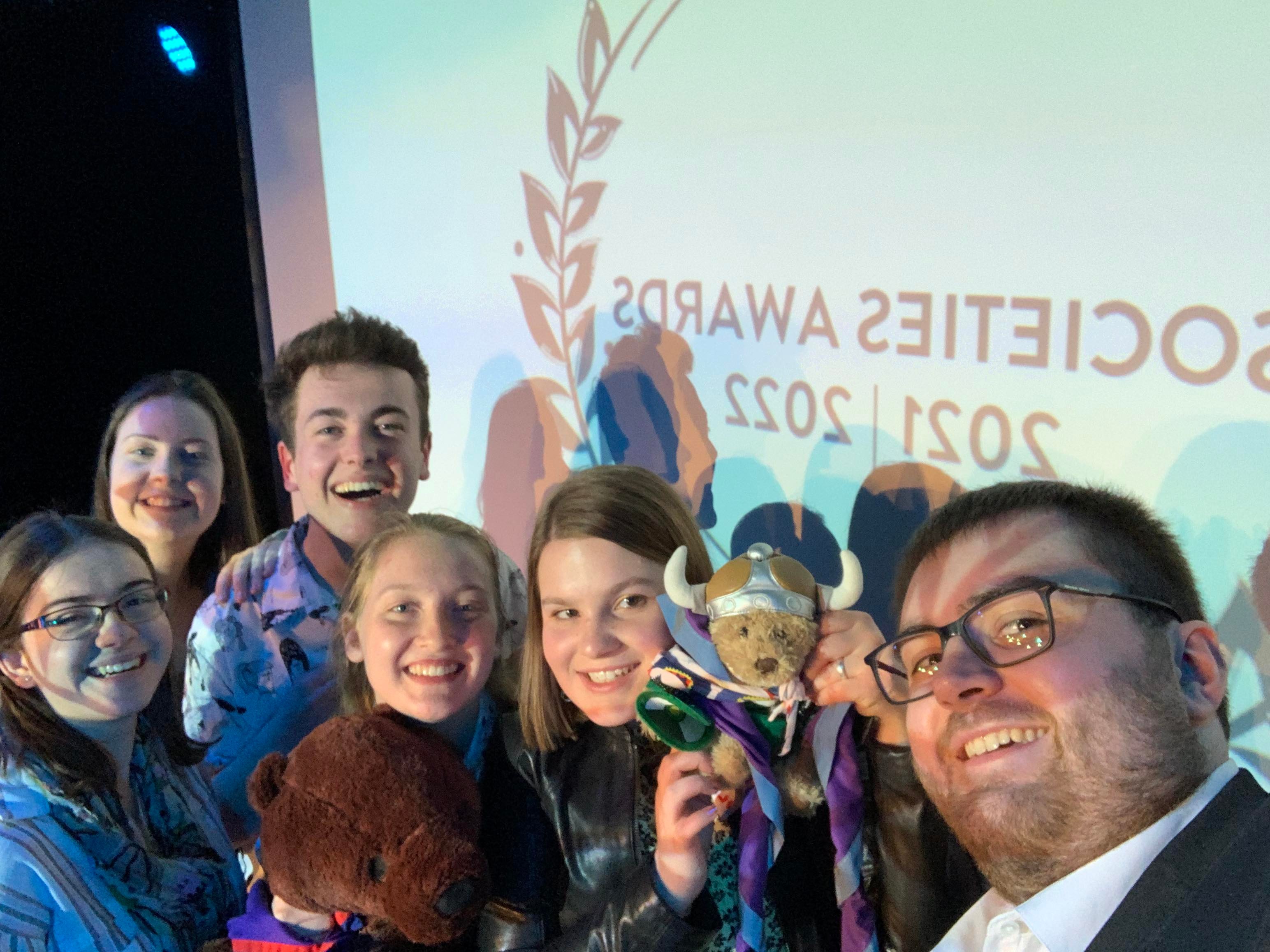 Members of the NUSSAGG posing onstage after the awards